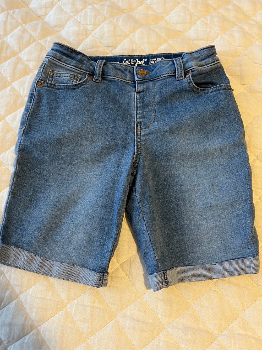 Cat & Jack Medium Blue Denim Rolled Hem Shorts